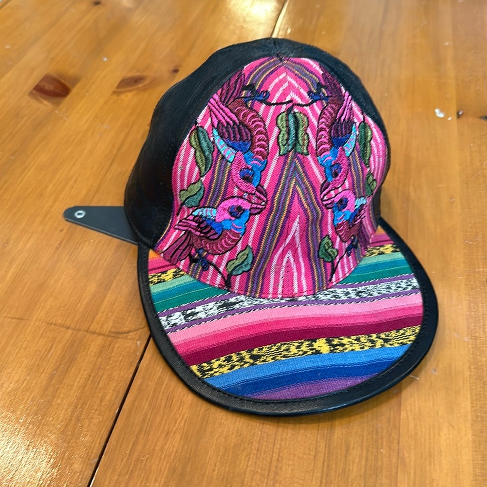 Leather/cloth adjustable baseball cap